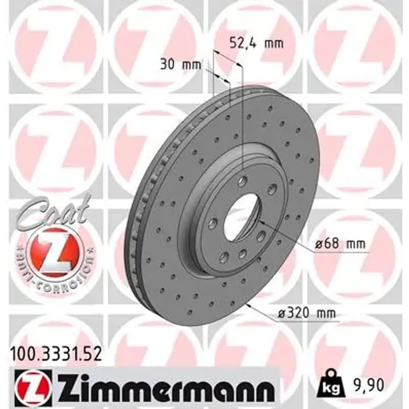ZIMMERMANN stabdžių diskas 100-3331-52