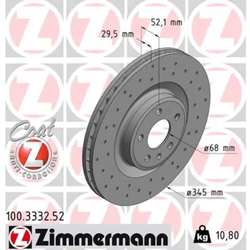 ZIMMERMANN stabdžių diskas 100-3332-52