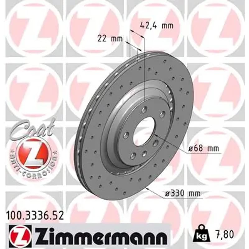ZIMMERMANN stabdžių diskas 100-3336-52