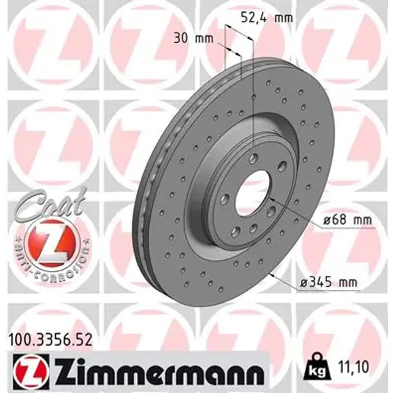 ZIMMERMANN stabdžių diskas 100-3356-52