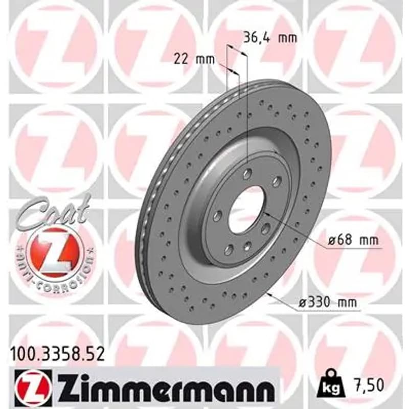 ZIMMERMANN stabdžių diskas 100-3358-52