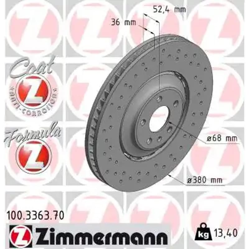 ZIMMERMANN stabdžių diskas 100-3363-70