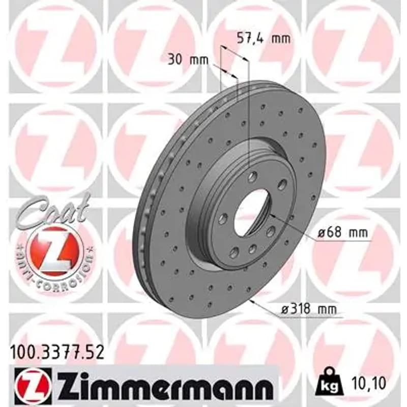 ZIMMERMANN stabdžių diskas 100-3377-52