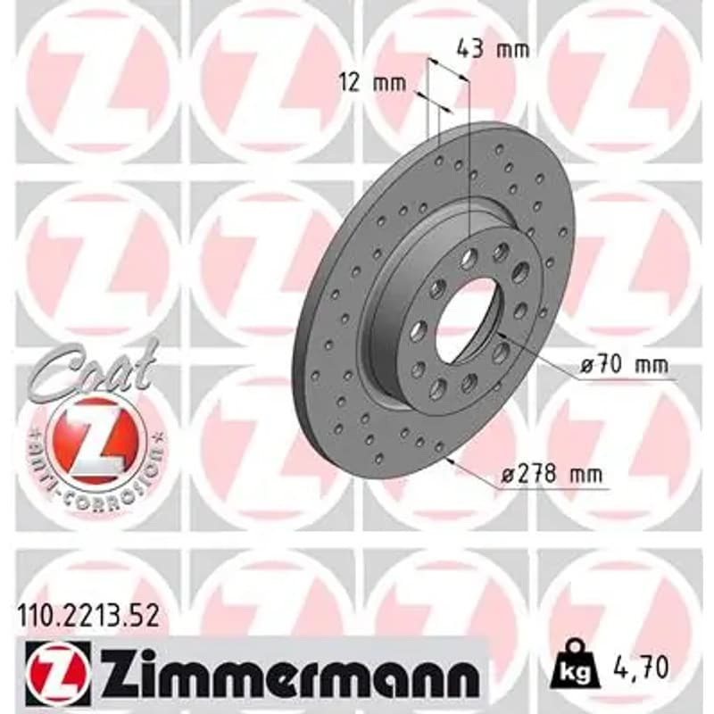 ZIMMERMANN stabdžių diskas 110-2213-52