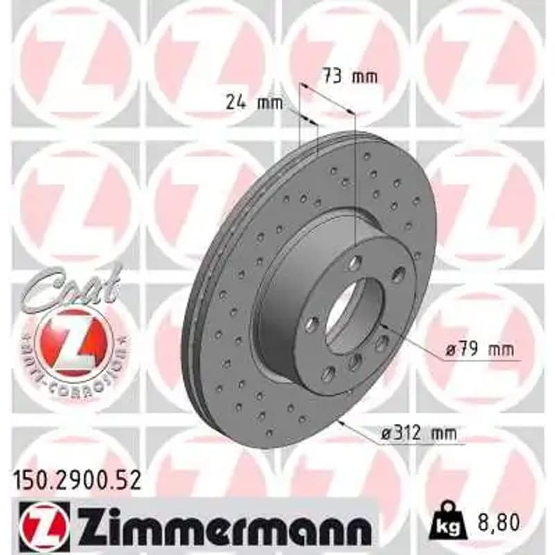 ZIMMERMANN stabdžių diskas 150-2900-52