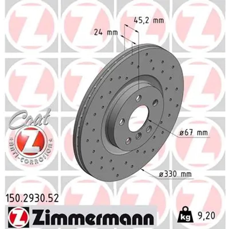ZIMMERMANN stabdžių diskas 150-2930-52