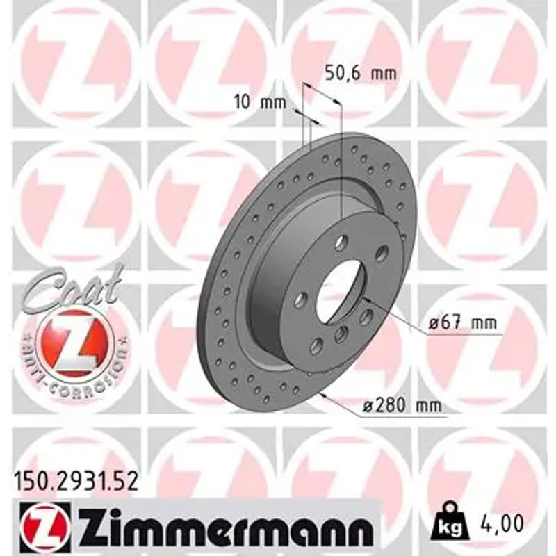 ZIMMERMANN stabdžių diskas 150-2931-52