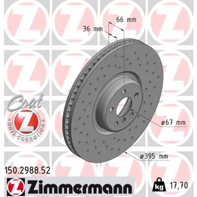 ZIMMERMANN stabdžių diskas 150-2988-52