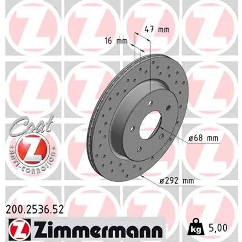 ZIMMERMANN stabdžių diskas 200-2536-52