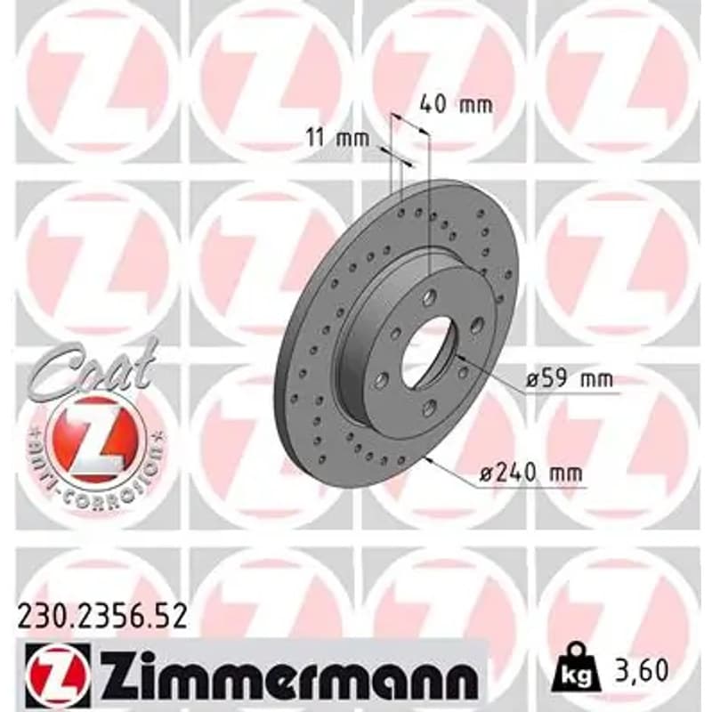 ZIMMERMANN stabdžių diskas 230-2356-52