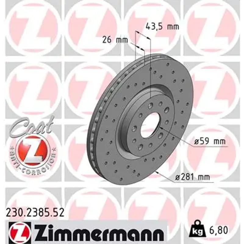 ZIMMERMANN stabdžių diskas 230-2385-52