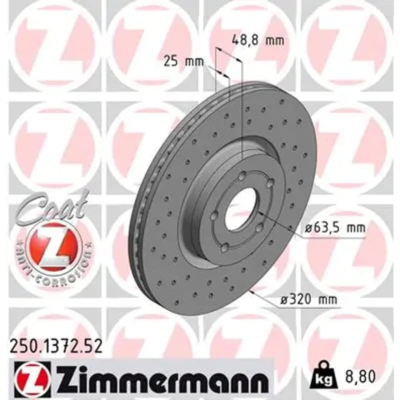 ZIMMERMANN stabdžių diskas 250-1372-52