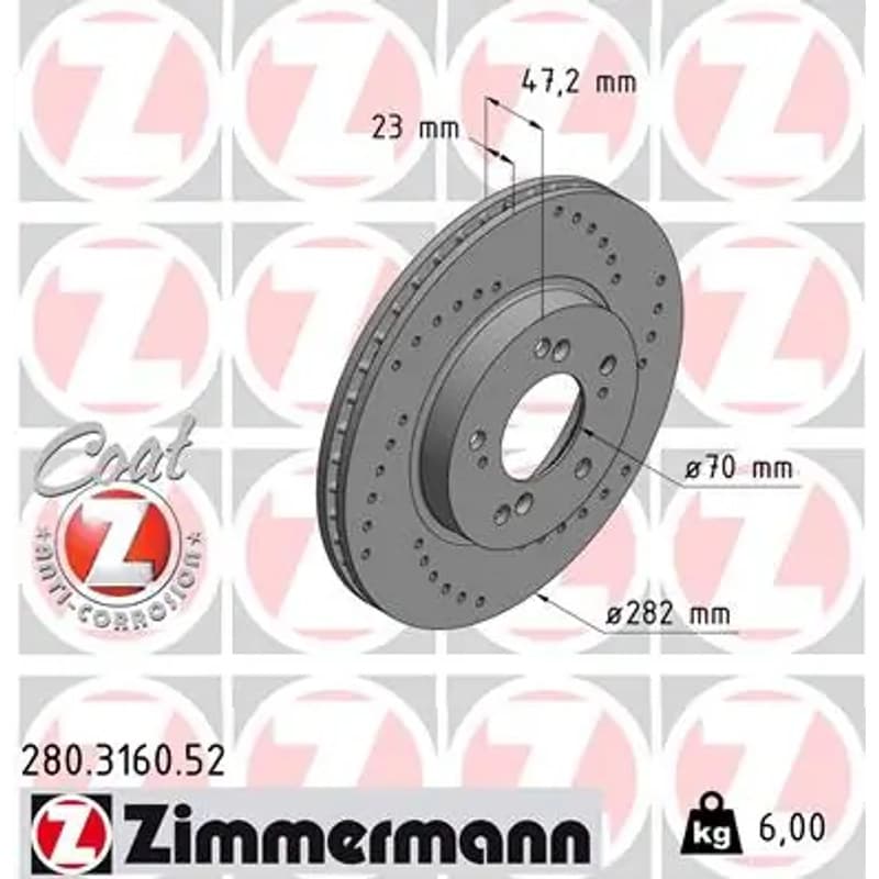 ZIMMERMANN stabdžių diskas 280-3160-52