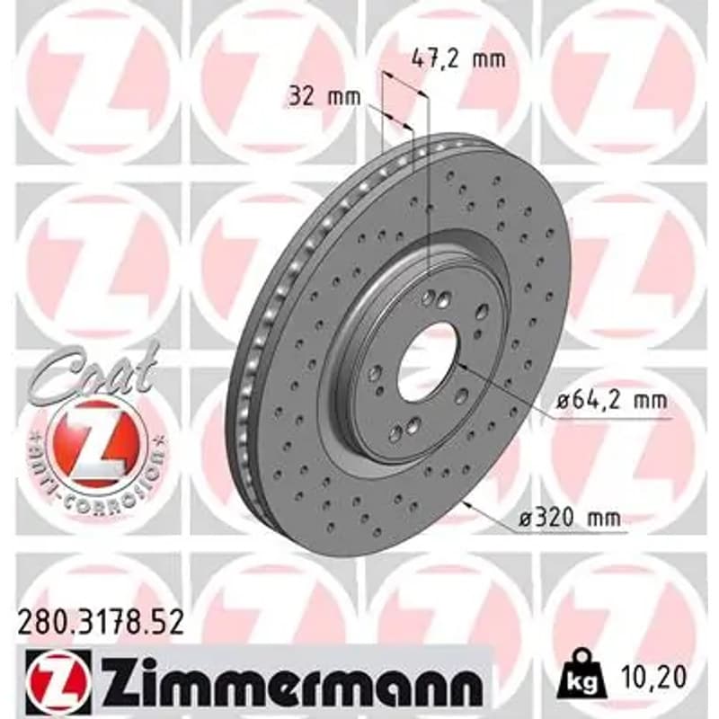 ZIMMERMANN stabdžių diskas 280-3178-52
