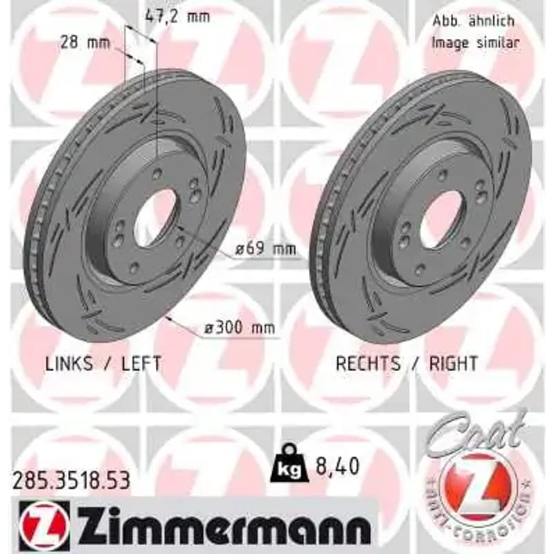 ZIMMERMANN stabdžių diskas 285-3518-53