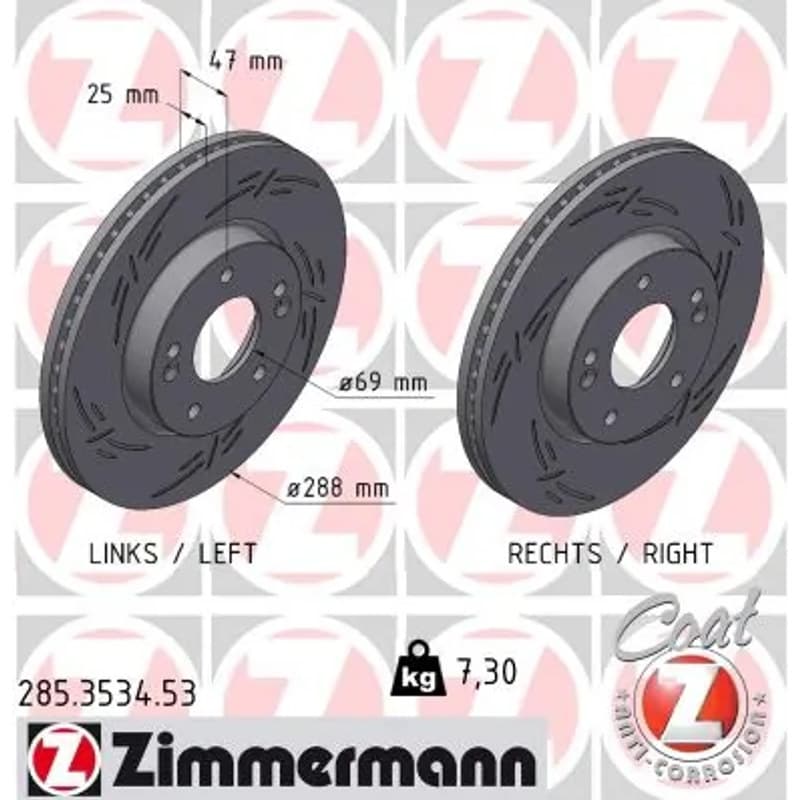 ZIMMERMANN stabdžių diskas 285-3534-53