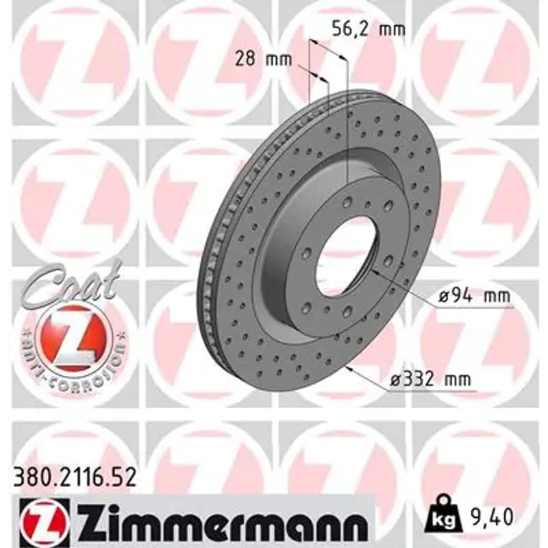 ZIMMERMANN stabdžių diskas 380-2116-52