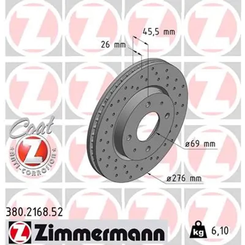 ZIMMERMANN stabdžių diskas 380-2168-52