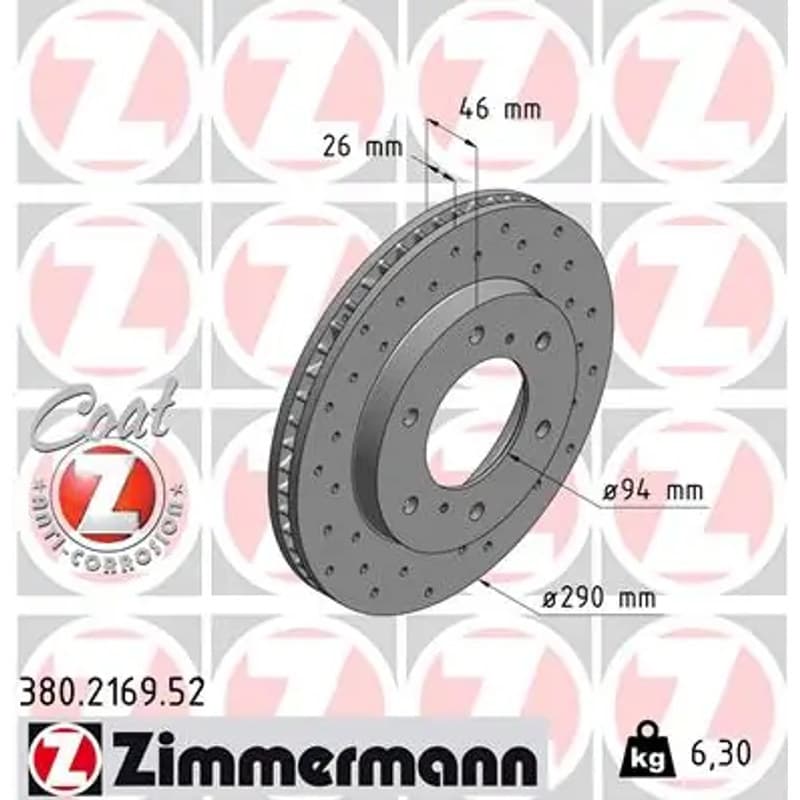 ZIMMERMANN stabdžių diskas 380-2169-52
