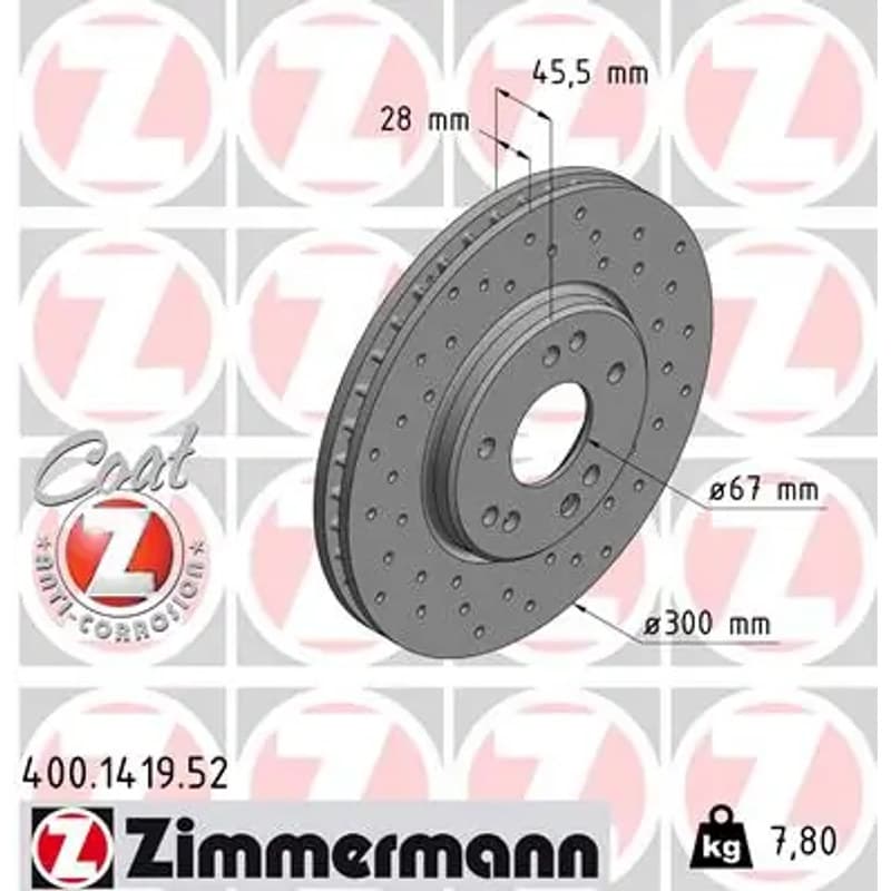 ZIMMERMANN stabdžių diskas 400-1419-52