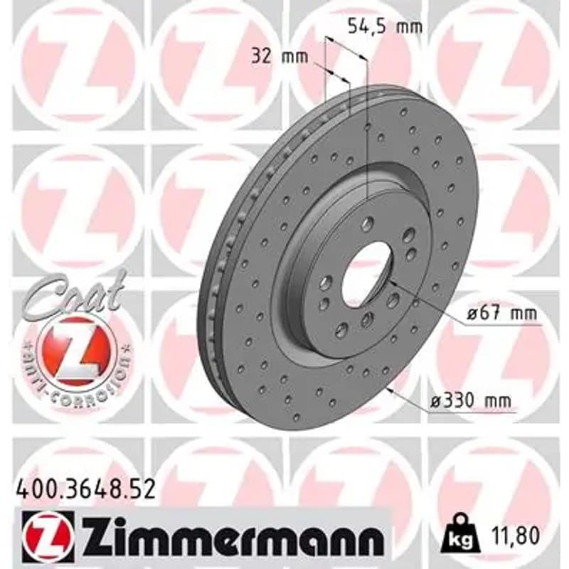 ZIMMERMANN stabdžių diskas 400-3648-52