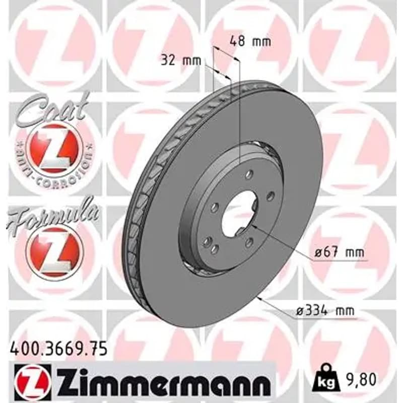 ZIMMERMANN stabdžių diskas 400-3669-75