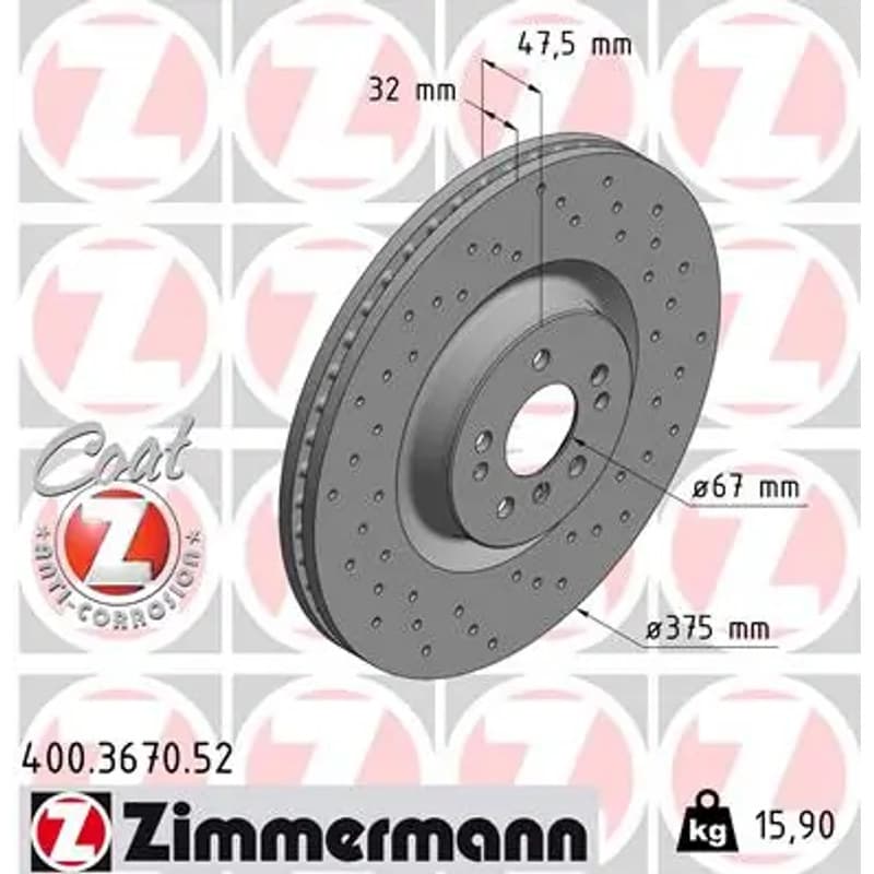 ZIMMERMANN stabdžių diskas 400-3670-52