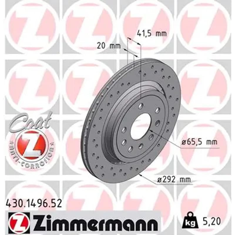 ZIMMERMANN stabdžių diskas 430-1496-52