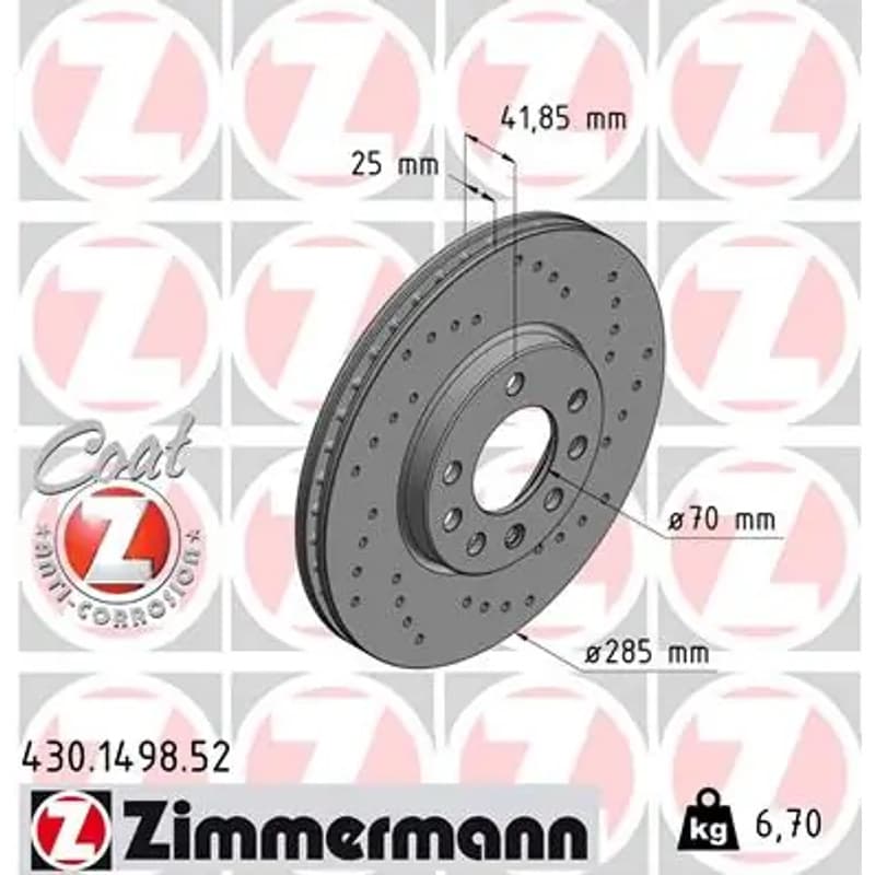 ZIMMERMANN stabdžių diskas 430-1498-52