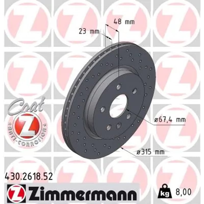 ZIMMERMANN stabdžių diskas 430-2618-52