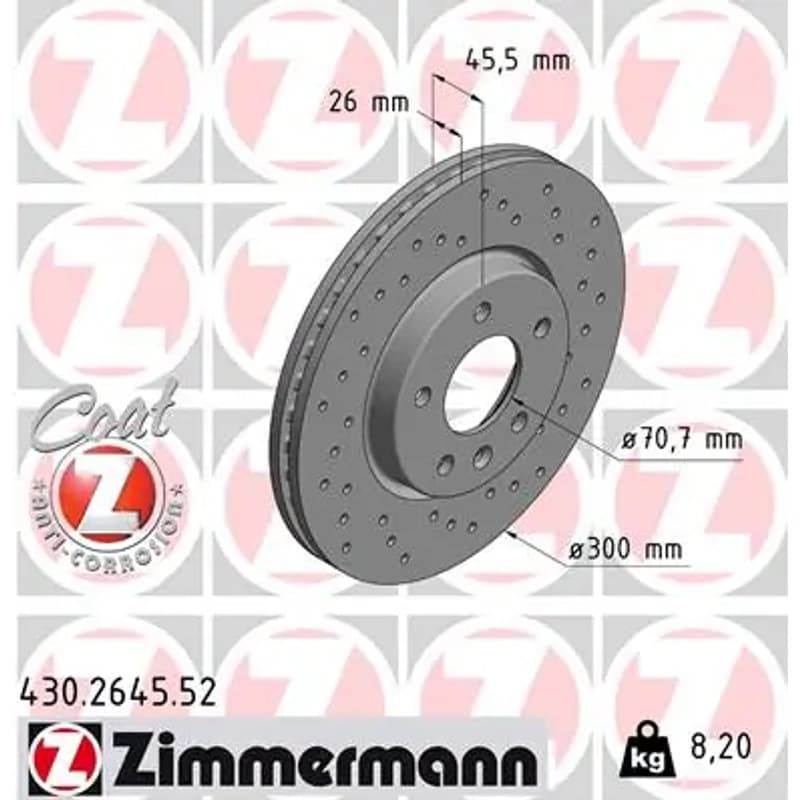 ZIMMERMANN stabdžių diskas 430-2645-52