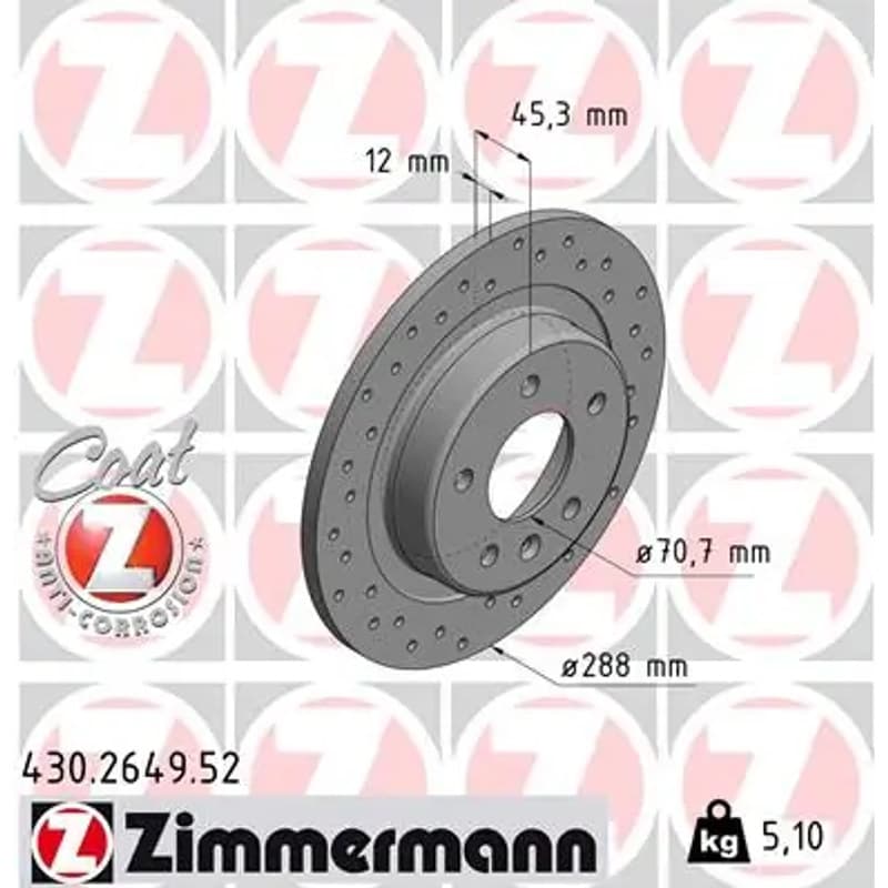 ZIMMERMANN stabdžių diskas 430-2649-52