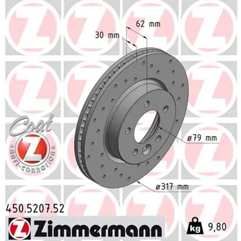 ZIMMERMANN stabdžių diskas 450-5207-52