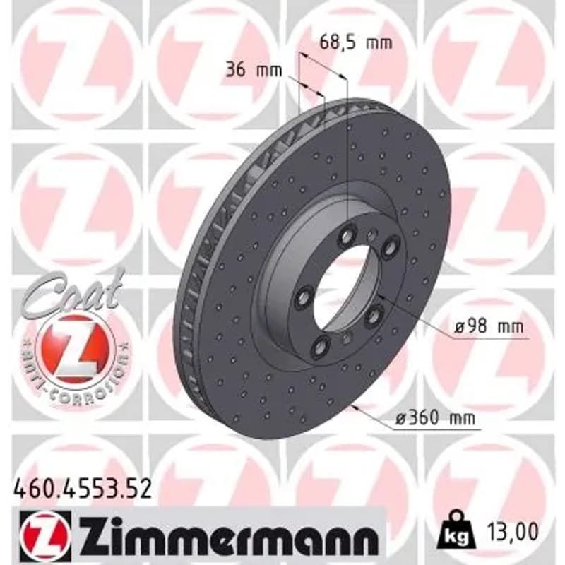ZIMMERMANN stabdžių diskas 460-4553-52