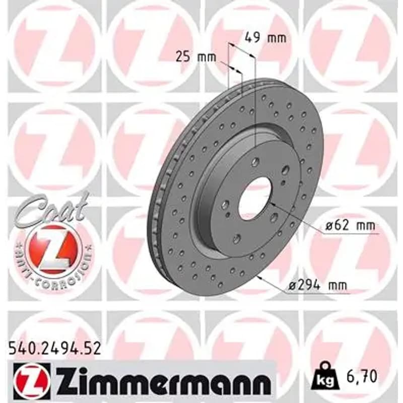 ZIMMERMANN stabdžių diskas 540-2494-52