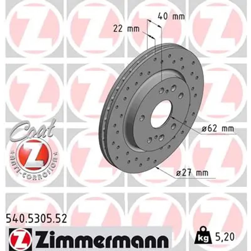 ZIMMERMANN stabdžių diskas 540-5305-52