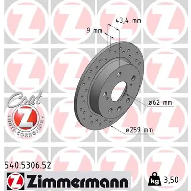 ZIMMERMANN stabdžių diskas 540-5306-52
