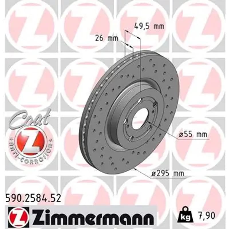 ZIMMERMANN stabdžių diskas 590-2584-52