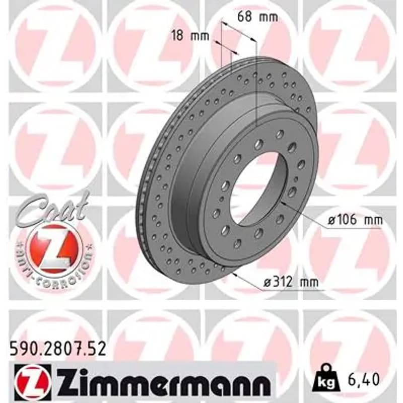 ZIMMERMANN stabdžių diskas 590-2807-52