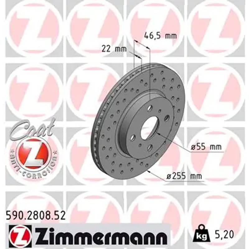 ZIMMERMANN stabdžių diskas 590-2808-52