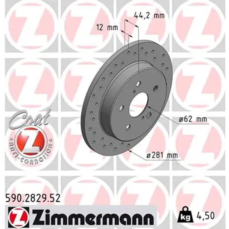 ZIMMERMANN stabdžių diskas 590-2829-52