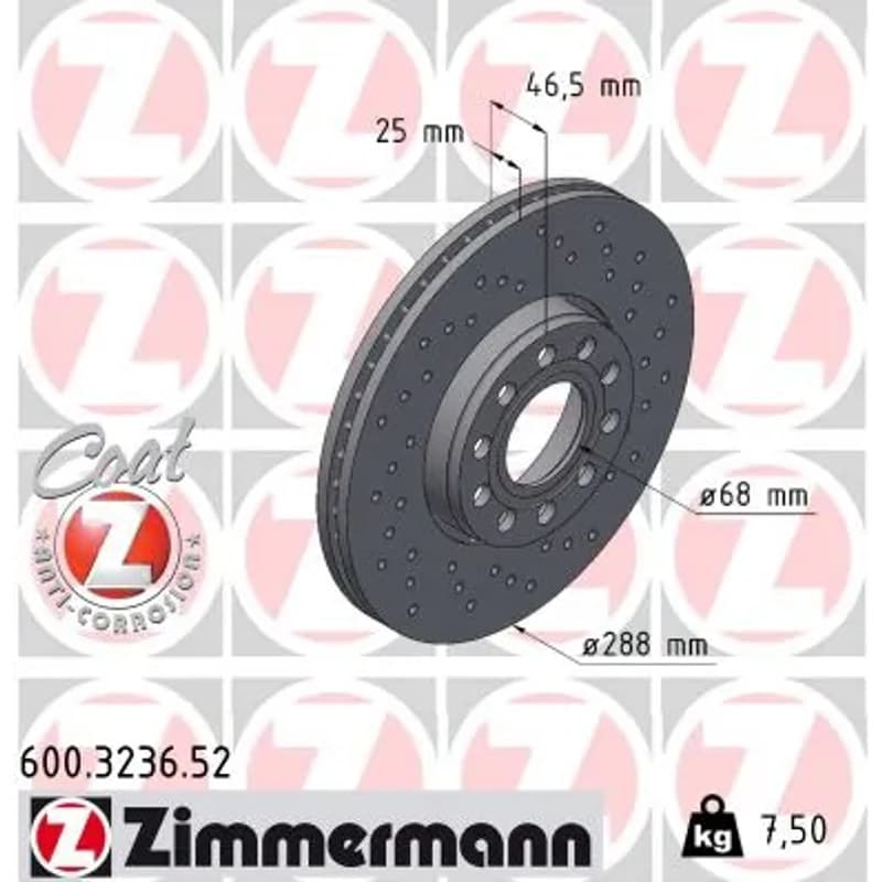 ZIMMERMANN stabdžių diskas 600-3236-52