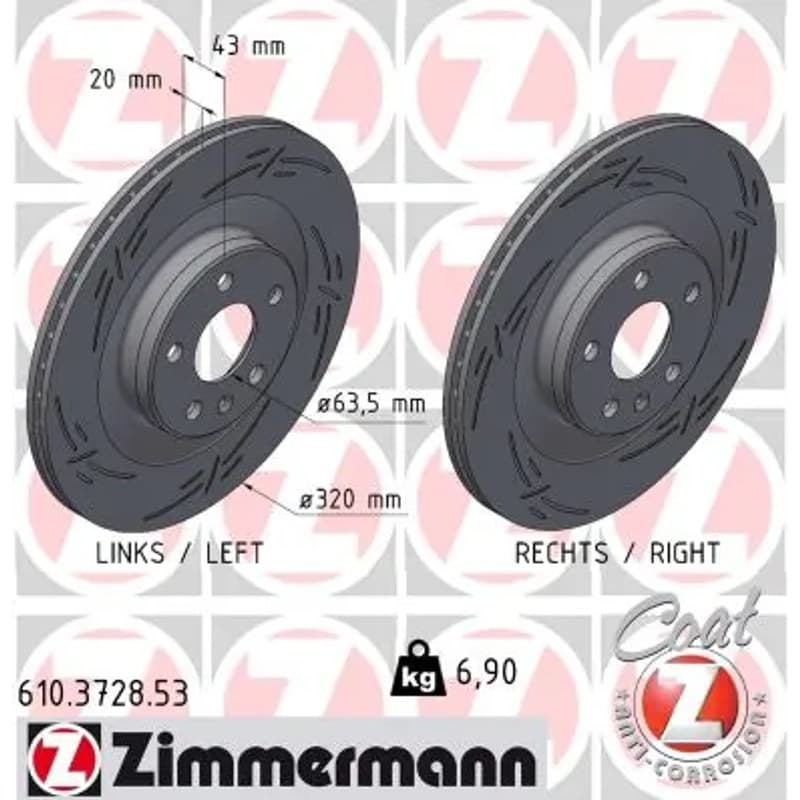 ZIMMERMANN stabdžių diskas 610-3728-53