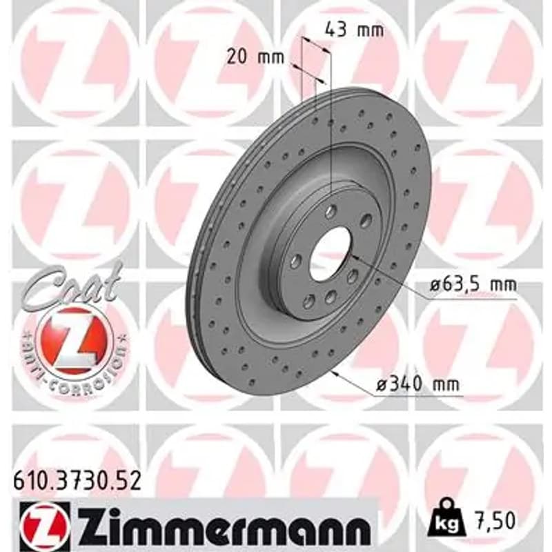 ZIMMERMANN stabdžių diskas 610-3730-52