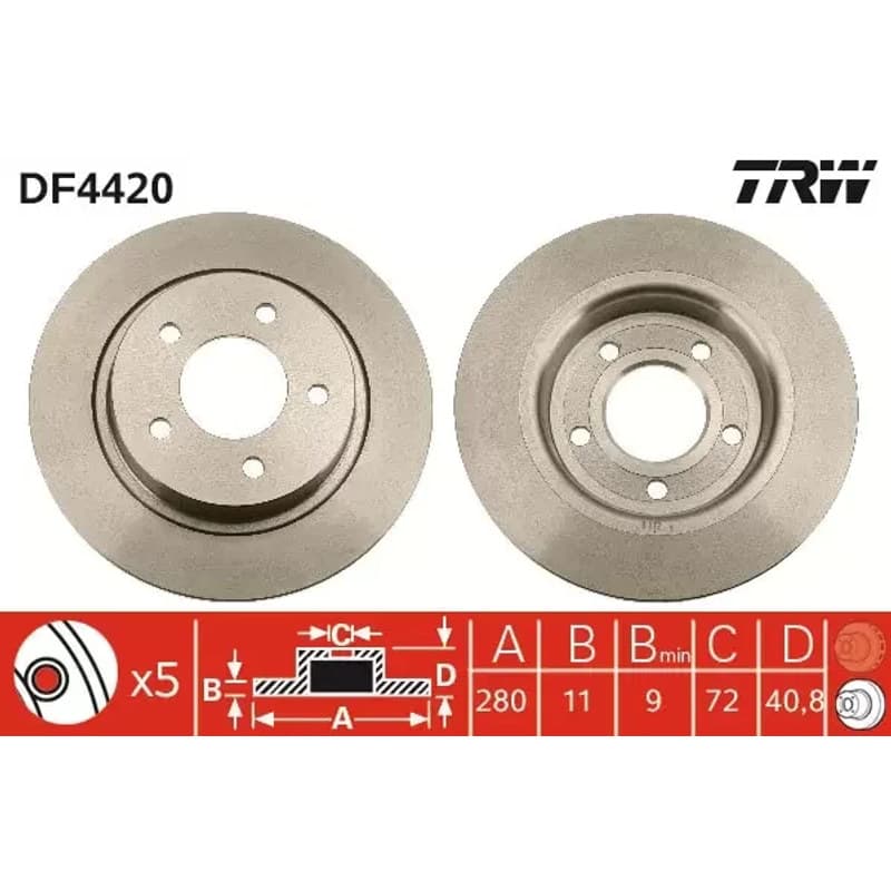 TRW stabdžių diskas DF4420