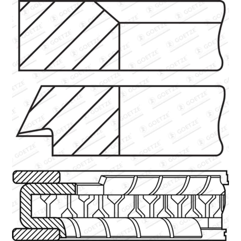 GOETZEENGINE stūmoklio žiedų komplektas 08-446007-00