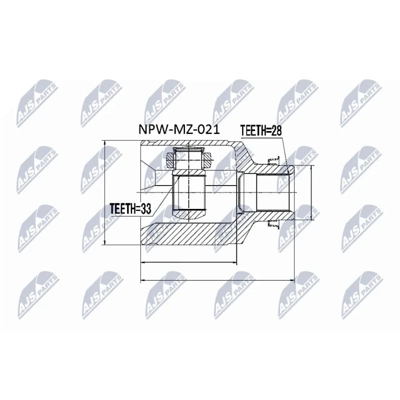 NTY jungčių komplektas, kardaninis velenas NPW-MZ-021
