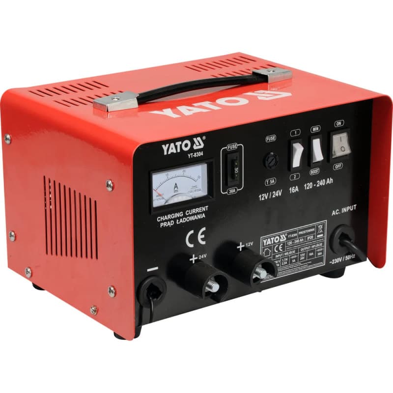 YATO Akumuliatoriaus įkroviklis, BOOST 12/24V 16A 240AH YT-8304