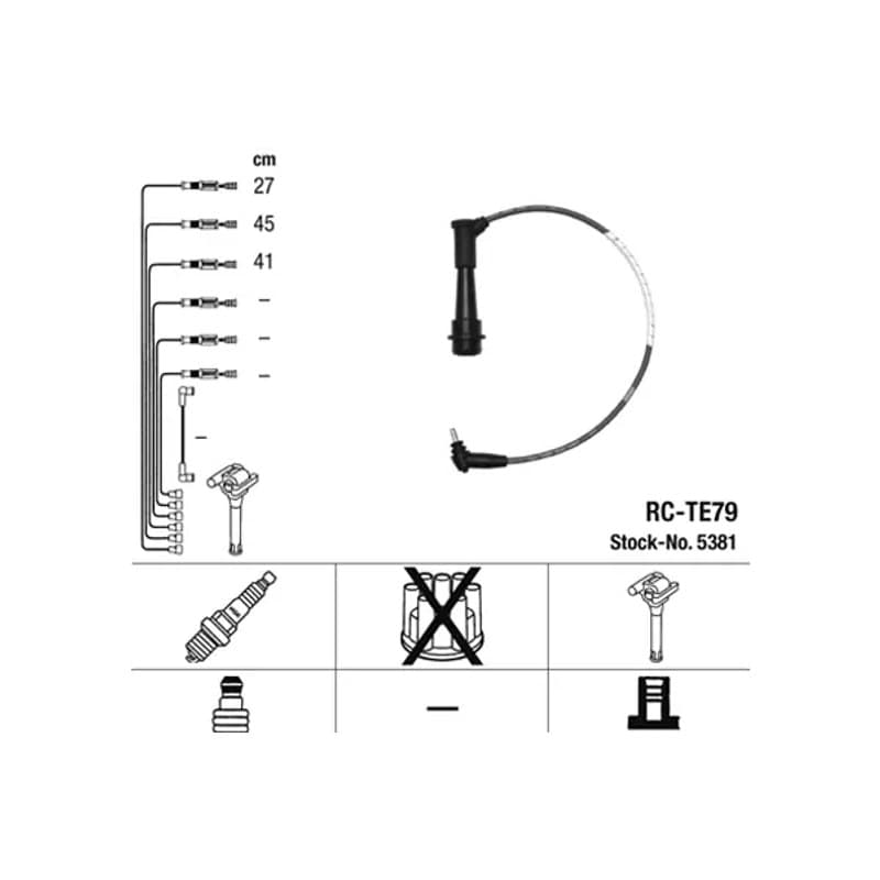 NGK 5381 uždegimo laido komplektas 5381 RC-TE79