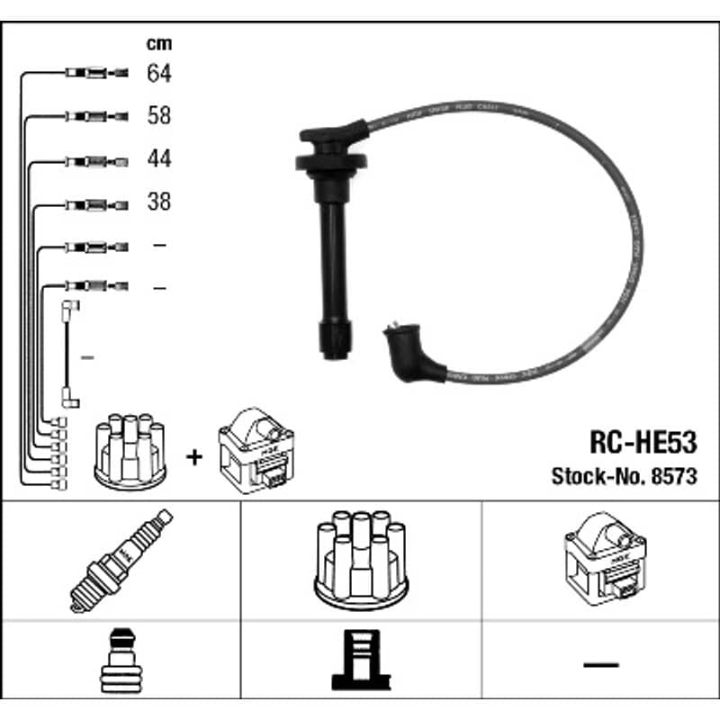 NGK 8573 uždegimo laido komplektas 8573 RC-HE53